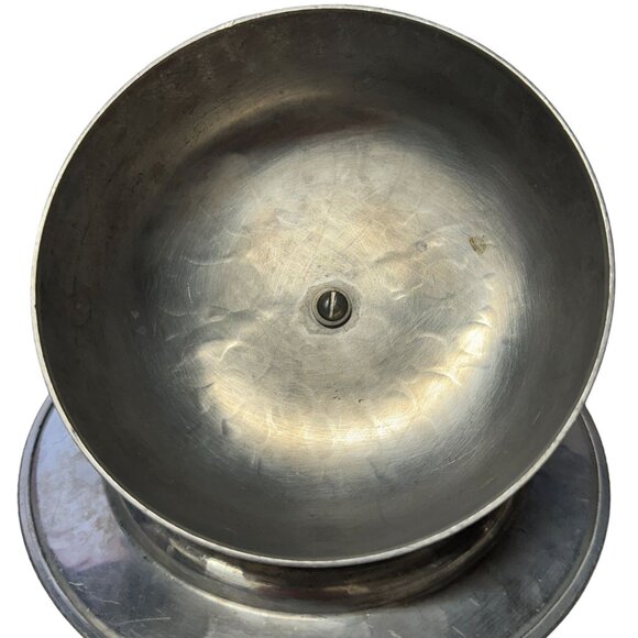 VTG BW BUENILUM Castle Hammered Aluminum Round Covered Dome Butter Cheese Dish - Picture 9 of 12